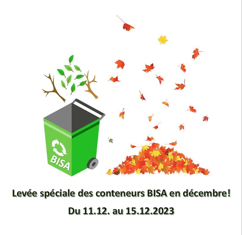 Levée spéciale du conteneur BISA du 11.12. au 15.12.2023!